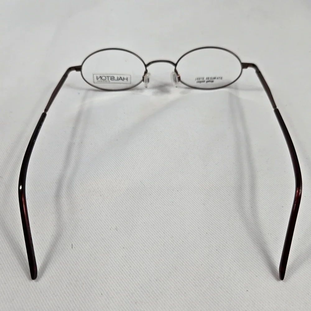 Vintage Halston HA125 Eyeglasses Frames Oval Bronze Korea 44 19 135 NWT Y2K NOS